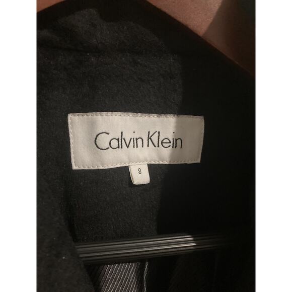 Womens Calvin Klein Size 8 Long Black Pea Coat - Never Worn Only Tried On Once - Picture 3 of 3